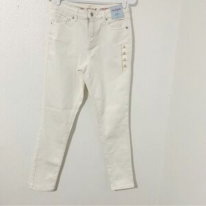 Cat & Jack Girls Skinny Ultimate Stretch White Jeans Sz 16 Adjustable Waist NWT